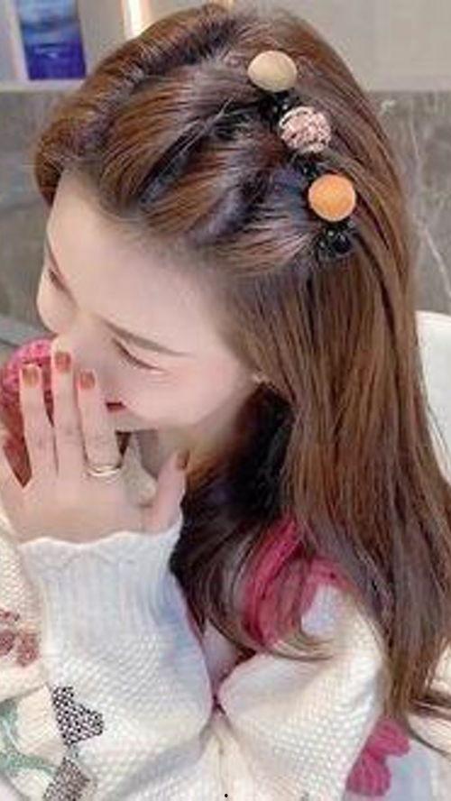 网红大夹子夹头发教程